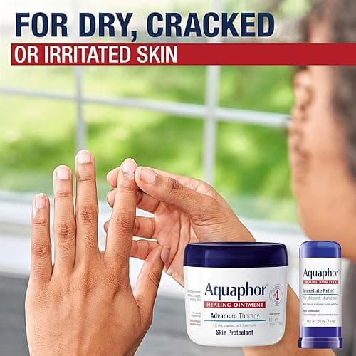 Aquaphor Advanced Therapy Healing Ointment Skin Protectant (14 Oz) + Healing Balm Stick with Avocado Oil and Shea Butter (0.65 Oz) thumbnail 3