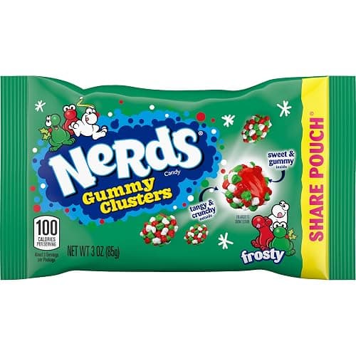 Nerds Frosty Gummy Clusters Share Pouch, Christmas Candy, Red and Green Gummy Candies, 3 oz - Image 1