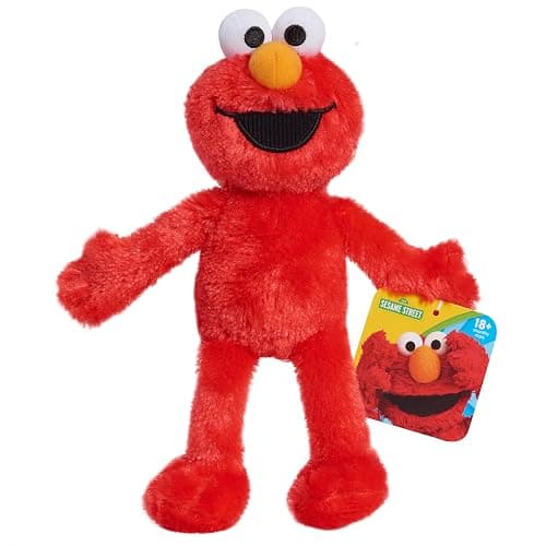 SESAME STREET Friends 8-inch Elmo Sustainable Plush Stuffed Animal, Kids Toys for Ages 18 Month by Just Play - Image 1