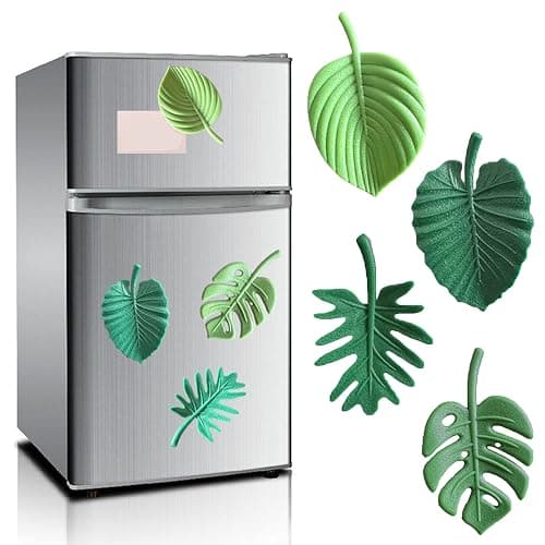 joaoxoko Plant Fridge Magnets,8 Pcs Mini Tropical Leaves Refrigerator Magnets Cute Magnets for Locker Fridge Home Office Decor, 3D Monstera Plant Refrigerator Magnets (Plant) thumbnail 6