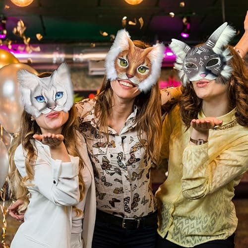 Giftota DIY Cat Masks Kit - Blank Therian Masks Set - DIY Animals Fox Mask for Christmas Halloween Masquerade Cosplay Party thumbnail 7