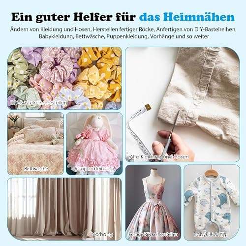 Nähmaschine Anfänger Nähmaschine für Dicke Stoffe Mit Zubehör und Nähtisch Overlock Mini Kleine Elektrisch Nähmaschine Erwachsene und Kider 12 Eingebaute Stiche mit Spulen mit 42 Stück Näh thumbnail 4