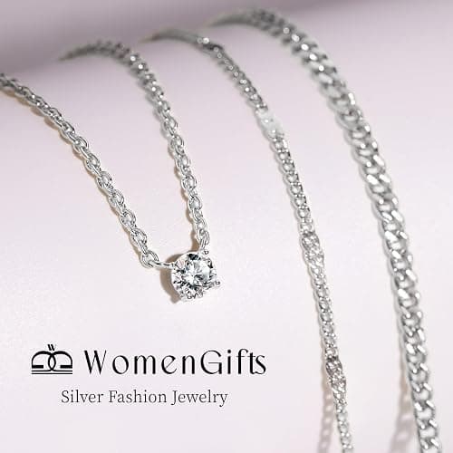 WomenGifts Layered Gold Necklaces for Women, 14K Gold Sterling Silver Plated Dainty Pendant Necklace Set Non Tarnish, Chunky Stackable Cuban Chain Choker, Trendy Birthstone Vacation Jewelry Gift thumbnail 5