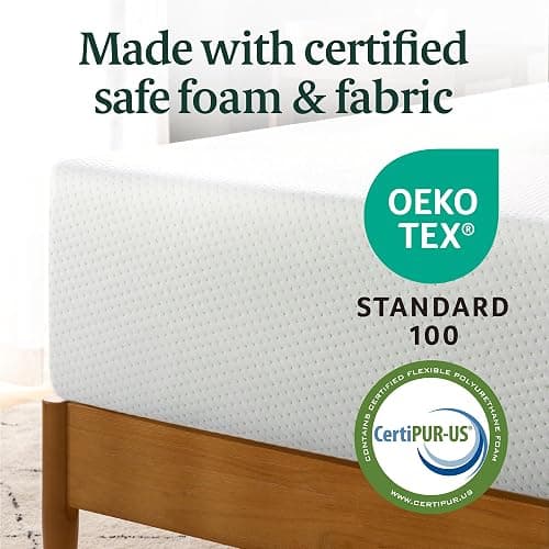 ZINUS 10 Inch Queen Green Tea Memory Foam Mattress [New Version], Fiberglass Free, Medium Firm Feel, Zoned Pressure Relief, Certified Safe Foams & Fabric, Mattress in A Box thumbnail 6
