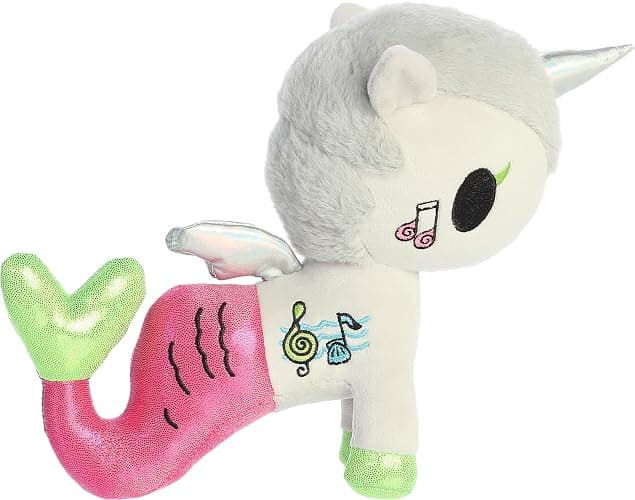 Aurora Enchanting ©Tokidoki Mermicorno Deejay Stuffed Animal - Bright & Colorful Design - Showpiece Plush - White 9.5 Inches thumbnail 2