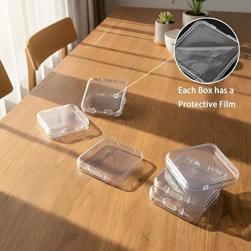 12 Pcs Press on Nail Storage Box with 60 Pcs Double Sided Adhesive Tapes, Nail Packaging Boxes Fake Nail Display Case Crystal Clear Nail Storage Box with Gift Box for Nail Art Business Nail Salon thumbnail 5