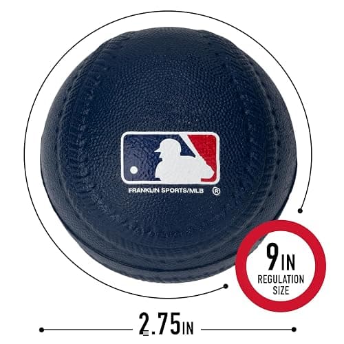 Franklin Sports Foam Baseballs - Soft Foam Practice Baseballs for Kids - Perfect for Hitting and Indoor or Outdoor Play - 3 Pack - Official MLB Licensed Product thumbnail 2