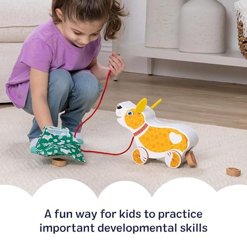 Melissa & Doug Feed, Walk & Poo Pup Wooden Preschool Pull Toy Play Set Ages 3+ - FSC Certified thumbnail 8