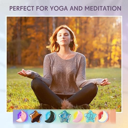 Nuenen 72 Pcs 0.8 inch Bulk Star Moon Worry Stones, Pocket Crystals Small | Polished Thumb Stones, Star and Moon Shaped Crystals for Meditation Reiki Witchcraft, Chakra Balancing Decor thumbnail 4