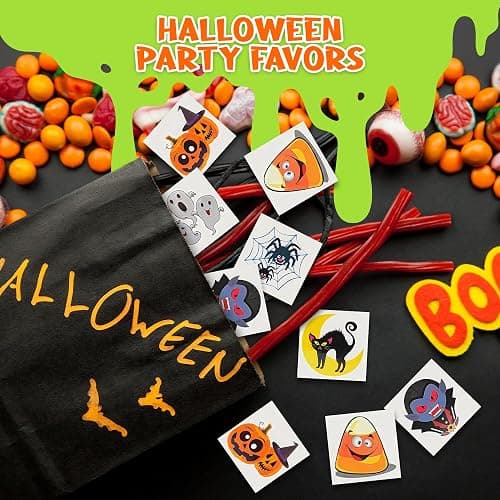 ArtCreativity Halloween Temporary Tattoos for Kids - Pack of 144-2 Inch Non-Toxic Tats Stickers for Boys and Girls, Best for Halloween Party Favors, Treats, Décor, Goodie Bags - 6 Assorted Designs thumbnail 4
