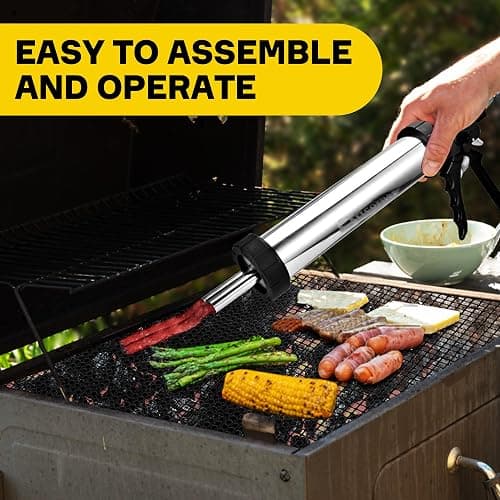 Artcorner Professional Jerky Gun for Ground Meat | 2.5LB Capacity Jerky Maker Kit with 5 Attachments, 2 Brushes & Storage Net (Food Grade) thumbnail 4