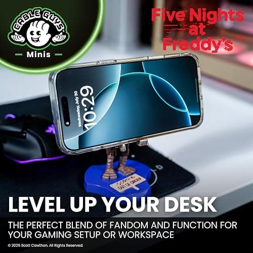 Cableguys Minis Five Nights at Freddy's Foxy Phone Stand & Earbuds Holder - Novelty Phone Stand for Desk Decor and Bedside Accessories, In Ear Headphone Holder for Smartphone & Small Devices thumbnail 5