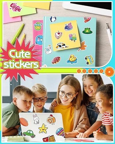Apakkai 600 Pcs Cute Stickers for Kids, Water Bottle Stickers for Teens, Kawaii Vinyl Phone Laptop Skateboard Animal Waterproof Sticker, Bulk Aesthetic Sticker Packs for Boys Girls Teacher thumbnail 2