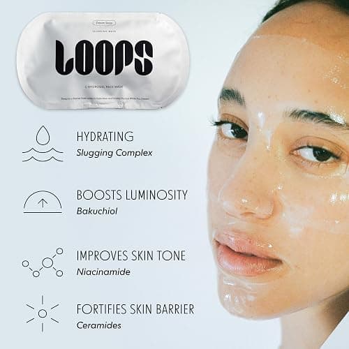 LOOPS VARIETY LOOP KIT - Hydrogel Korean Face Mask for Every Skin- Five Collagen Face Masks fo, Detoxifying, Repairing, & Rejuvenating - Gifts for Women, Stocking Stuffer - 5 Pc thumbnail 7