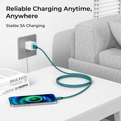Basesailor for iPhone 17 16 Pro Max Car Carplay Cable 3Pack 3.3/6.6/10FT,USB A to USB C Car Charger Cord for iPad 10 Air 4 5,Mini 6 7,Apple 15 Plus,Samsung Galaxy S24 S25,Z Flip Fold,A54 A53 A52 A51 thumbnail 6