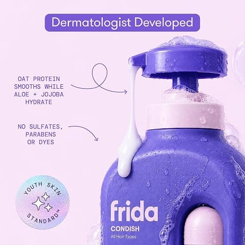 Frida for Kids All Hair Conditioner for Kids, Hydrating Hair Care, 17 oz | Conditioner with oat protein, aloe and jojoba hydrates, detangles and helps control frizz without heavy residue. thumbnail 3