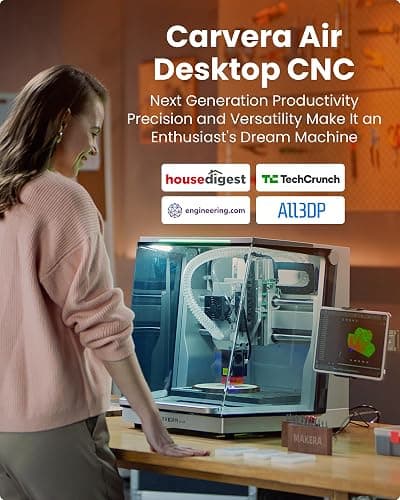 Carvera Air Desktop CNC Machine, Compact Enclosed Mini CNC Mil 3 Axis with Makera CAM, Quick Tool Changer,Closed-Loop Stepper Motor Milling Engraving Machine for Carving Arts Crafts DIY Design thumbnail 3