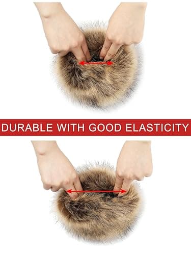 Women's Faux Fur Wrist Cuffs Winter Fox Furry wristbands Fluffy Fur Cuff Bracelet Arm Warmer accessories thumbnail 4
