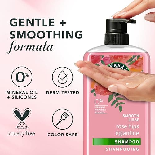 Herbal Essences Shampoo & Conditioner Set, Rose Hips - Smooth Collection, Paraben-Free, Color-Safe, Shiny Hair with Jojoba & Vitamin E, 29.2 Fl Oz Each, 2-Pack thumbnail 5