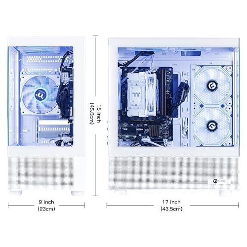 NINGMEI Soul Gaming PC Desktop,AMD Ryzen 7 5700G 8 core 3.8GHz(up to 4.6GHz),AMD Radeon Vega Graphics,16GB DDR4 RAM 3200MHz,1TB NVME SSD,550W PSU, Windows 11 Home 64-bit. thumbnail 2