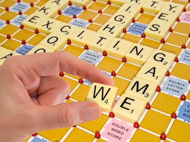 Tile Lock Scrabble by Winning Moves Games USA, Innovative Gameboard Locks Tiles in Place, for 2 to 4 Players, Ages 8 and Up thumbnail 5