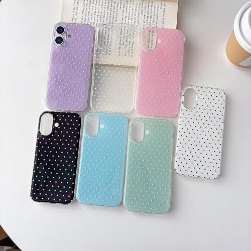 QLTYPRI Cute Phone Case for iPhone 17 Case Polka Dot Fashion Aesthetic Design for Women Girls, Slim TPU Shockproof Protective Phone Cover for iPhone 17 - White thumbnail 8