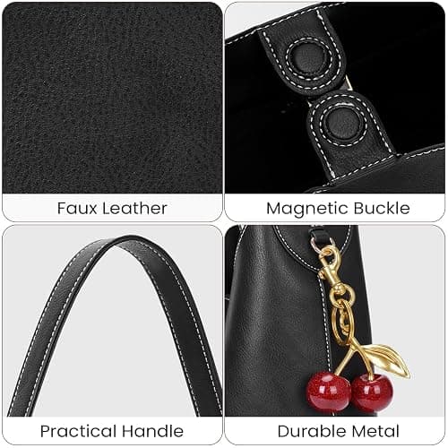 HICARRY Faux Suede Hobo Bags Vegan Leather Shoulder Bag Tote for Women Medium Slouchy Designer Handbags Purses Fall Fashion thumbnail 4
