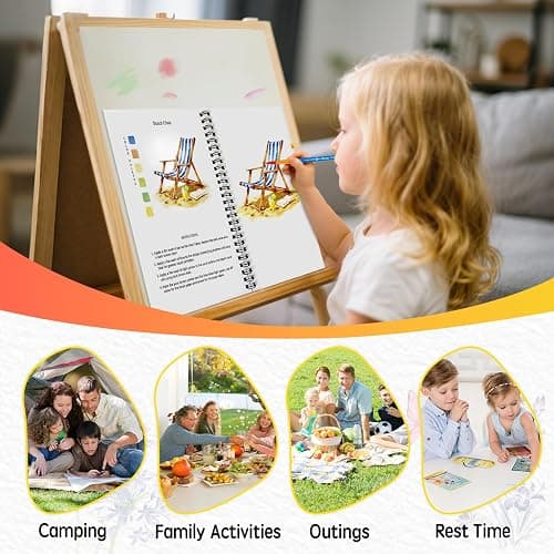 SLWBZ Watercolor Workbooks Coloring Book, Beginner Friendly Painting Kit, Detailed Steps, Creative Exploration Watercolor Book with Paint Set for Adults Teens (Holiday, With paint) thumbnail 3