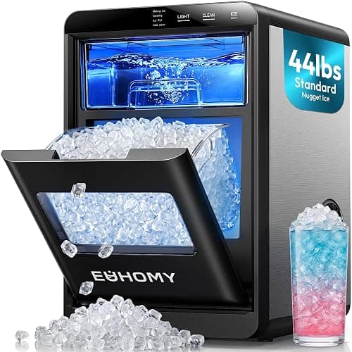 EUHOMY Nugget Ice Maker Countertop, 44Lbs/24H Sonic Ice Maker Machine, Self-Cleaning Pellet Ice Makers with Ice Scoop&Basket, Countertop Pebble Ice Maker for Home/Kitchen/Office - Image 1