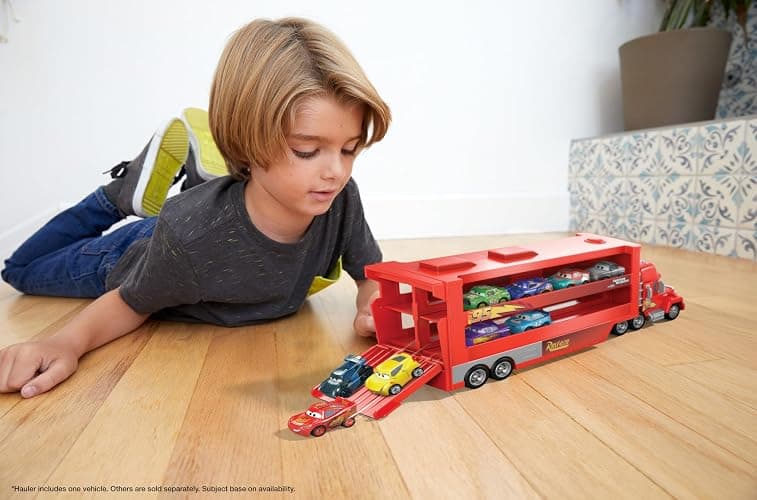 Mattel Disney and Pixar Cars Mini Mack Racers Hauler & 1 Toy Car, Transporter Truck Holds 18 Minis, Collectible Set - MACK thumbnail 2