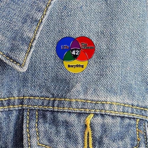 yangjinyu Life Everything The Universe Enamel Pin Collar Pin Crossed Circle Backpack Brooch Jacket Hat Jewelry Accessory thumbnail 5