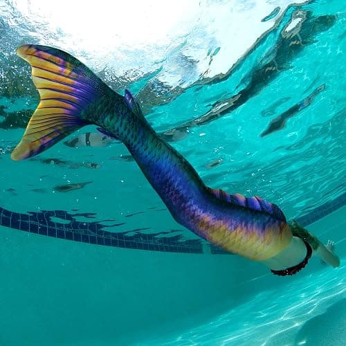 Fin Fun Atlantis Mermaid Tail with Monofin, 3D Fins | Swimmable tail with reinforced tips, 3D side & back fins; sun-resistant fabric for ages 6+ thumbnail 5
