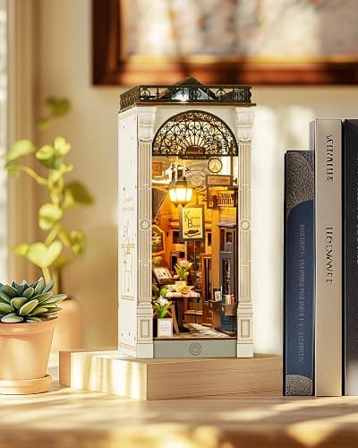 Rolife DIY Book Nook Kits for Adults, Miniature Dollhouse Booknook Kit, 3D Wooden Puzzle Creative Decorative Bookends Bookshelf Diorama Insert Crafts Hobbies Gifts (Arcade Dating) thumbnail 2