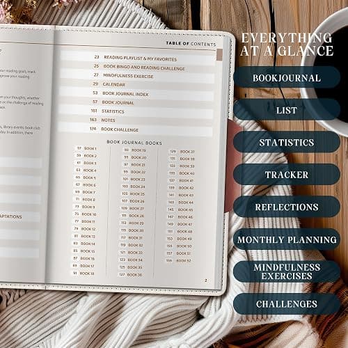 BIROYAL Reading Journal - 52 Reviews, Review and Track Your Reading, 175 Pages Book Reading Tracker Journal for Book Lovers & Readers, A5 Hardcover Reading log thumbnail 6