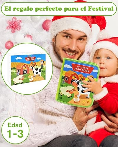 Meafeng Montessori 1 año, 20 en 1 Busy Board de Actividad, Libro Interactivo Juguetes Montessori para niños 1 2 3 4 5 6 años, 10 páginas Animales Granja thumbnail 6