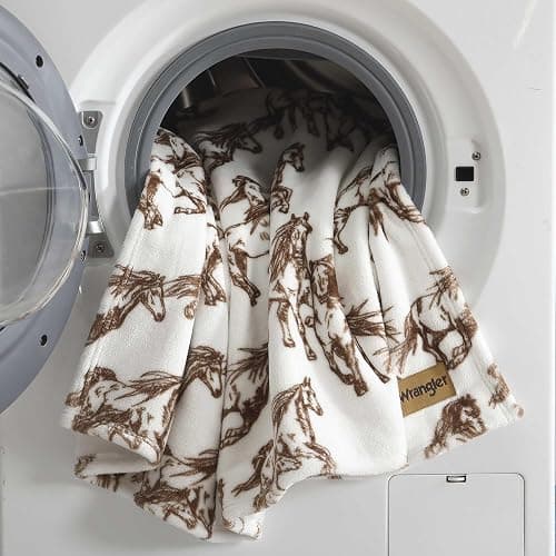 Wrangler - Blanket, Super Soft Plush Bedding, Yellowstone Inspired Throw Blanket for Couch or Bed (Mustangs Brown, 50" x 70") thumbnail 2
