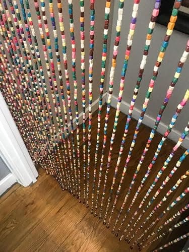 FlavorThings Rainbow Wooden Bead Curtain 36” x 79” – 41 Strands Colorful Boho Doorway Curtain, Bamboo Style Room Divider, Easy Install Hanging Beads for Door, Window & Home Decor(Rainbow) thumbnail 9