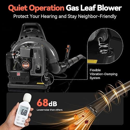 72CC Gas Backpack Leaf Blower with 235 MPH 760 CFM for Yard Debris, Gray | 2-Stroke, Adjustable Speed, Low Noise & Ergonomic Harness, Cruise Control, Commercial Lawn Care, Yard Debris & Debris Removal thumbnail 8