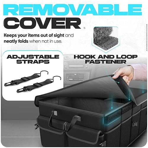 FORTEM Trunk Organizer For SUV Car Trunk Organizer, Foldable Storage, Car Accessories for Women Men, Collapsible Bag, Perfect Christmas Gifts, 600D Oxford, Non Slip Bottom, Straps, Soft Cover (50L) thumbnail 5