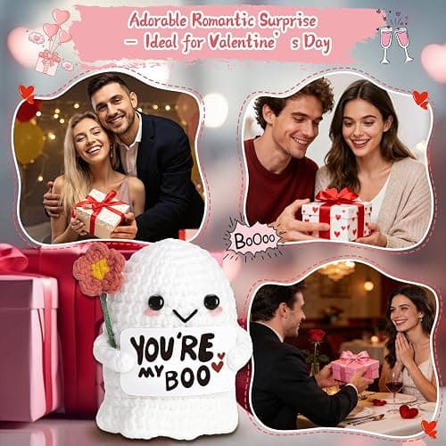 You're My Boo Crochet Ghost - Anniversary Love Birthday Gifts for Women Men Her Him Boyfriend Girlfriend, Fathers Day Card for Husband from Wife - Holiday Stuffers for Halloween Valentine Christmas thumbnail 4