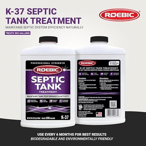 Roebic K-37-Q Septic Tank Treatment: Removes Clogs, Environmentally Friendly Bacteria Enzymes, Safe for Toilets, 32 Fl Oz - Lasts 1 Year, 32 Ounces thumbnail 2