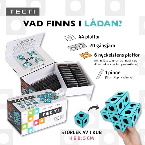 TECTI Kinetic Building System - Cubes with Seismic Moves - Consists of 3-Dimensional Interconnected Cubes - Build Over 50 Dynamic Structures - by Fun in Motion Toys thumbnail 4