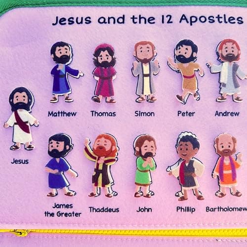 My Pray & Play Busy Board Book - Quiet Felt Activity Book for Catholic Children -Interactive Learning Tool for Mass, Church, Travel, and Bible Learning - Brother Francis/Saintly Heart thumbnail 9