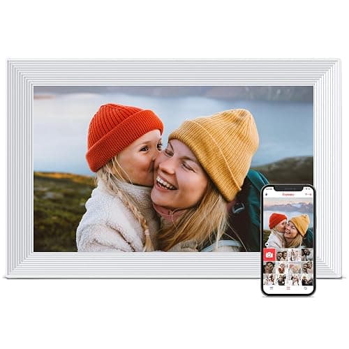 Digital Picture Frame, 10.1 inch Frameo Digital Frame WiFi, 1280 * 800 IPS HD Touchscreen, 32GB Storage, Instant Share Pictures Video, Smart Photo Frame Electronic, Gifts for Mom, House Warming - Image 1