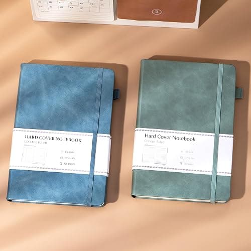 CAGIE Journals Notebooks for Women Men 2 Pack: Journaling Notebooks Journals for Writing Work Leather Diary Hardcover A5 Thick Note Taking Green& Blue thumbnail 7