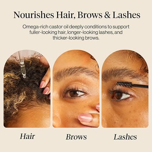 Kitsch Organic Castor Oil for Hair Growth - 100% Pure Castor Oil, Organic Cold Pressed Unrefined Glass Bottle for Face, Skin, Lashes, Brows, Scalp, Nails & Belly Button | Ideal Gifts for Women - 2 oz thumbnail 3