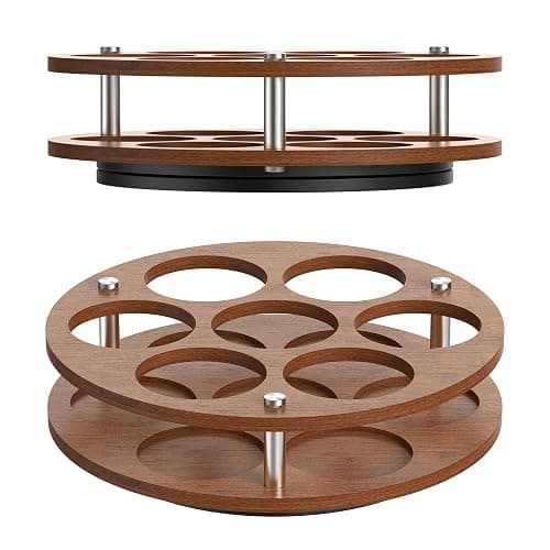 SHILFID Rotating Coffee Syrup Organizer Rack,Syrup Bottle Stand Holder for Coffee Syrup Station,7 Bottles Storage Display Turntable Tray&Lazy Susan for Syrup,Liquor Wine in Kitchen Countertop thumbnail 7