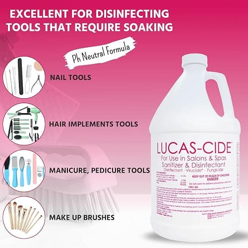 LUCAS-CIDE Salon and Spa Disinfectant Multipurpose Surface Sanitizer, Hospital Grade, EPA Disinfectant Cleaning Supplies Solution 1 Gallon - Pink thumbnail 4