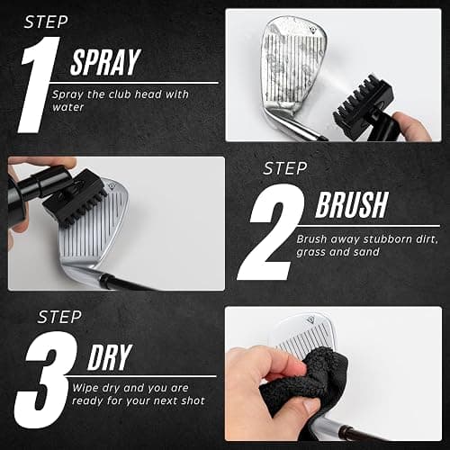 Golf Club Cleaner Brush with Built-In Water Spray - 180ml Storage & 60cm Extendable Cable. Golf Club Cleaner for Efficient Cleaning. Excellent Golf Gift for Men - Golf Accessories - Golf Brush thumbnail 6