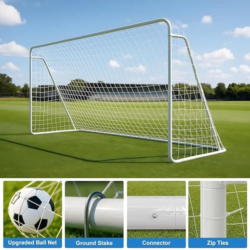 MOPHOTO Soccer Goal, 6X4/8x6/10x6.5/12x6/16x7/18.5x6.5/21x7/24x8ft Soccer Goals for Backyard, Full Size Soccer Goal for Teens & Adults Training thumbnail 3